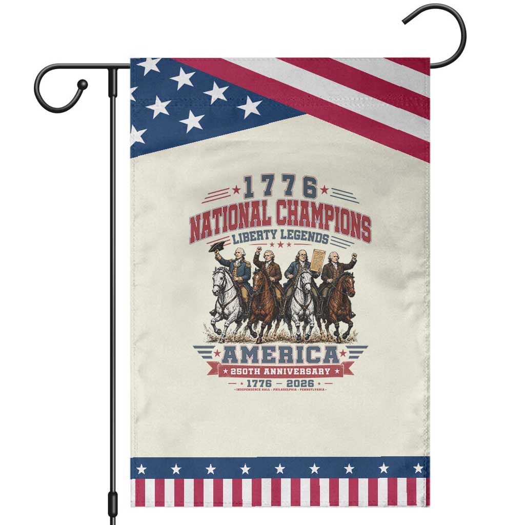 1776 National Champions Liberty Legends Vintage Patriotic Garden Flag Horseback Founding Fathers America 250th Anniversary TS02 Modern Beige Blue Print Your Wear