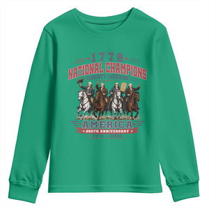1776 National Champions Liberty Legends Vintage Youth Sweatshirt Horseback Founding Fathers America 250th Anniversary