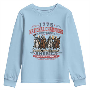 1776 National Champions Liberty Legends Vintage Youth Sweatshirt Horseback Founding Fathers America 250th Anniversary
