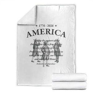 Declaration of Independence Sacred Honor Quote Graphic Throw Blanket Vintage 1776 to 2026 America Patriotic History