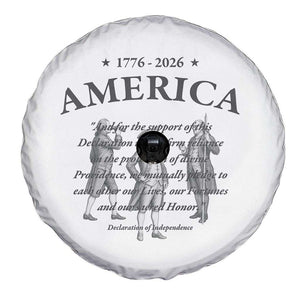 Declaration of Independence Sacred Honor Quote Graphic Spare Tire Cover Vintage 1776 to 2026 America Patriotic History