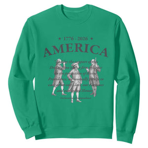 Declaration of Independence Sacred Honor Quote Graphic Sweatshirt Vintage 1776 to 2026 America Patriotic History