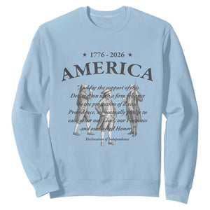 Declaration of Independence Sacred Honor Quote Graphic Sweatshirt Vintage 1776 to 2026 America Patriotic History