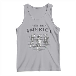 Declaration of Independence Sacred Honor Quote Graphic Tank Top Vintage 1776 to 2026 America Patriotic History