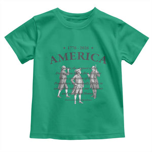 Declaration of Independence Sacred Honor Quote Graphic Toddler T Shirt Vintage 1776 to 2026 America Patriotic History