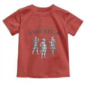 Declaration of Independence Sacred Honor Quote Graphic Toddler T Shirt Vintage 1776 to 2026 America Patriotic History