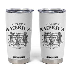 Declaration of Independence Sacred Honor Quote Graphic Tumbler Cup Vintage 1776 to 2026 America Patriotic History
