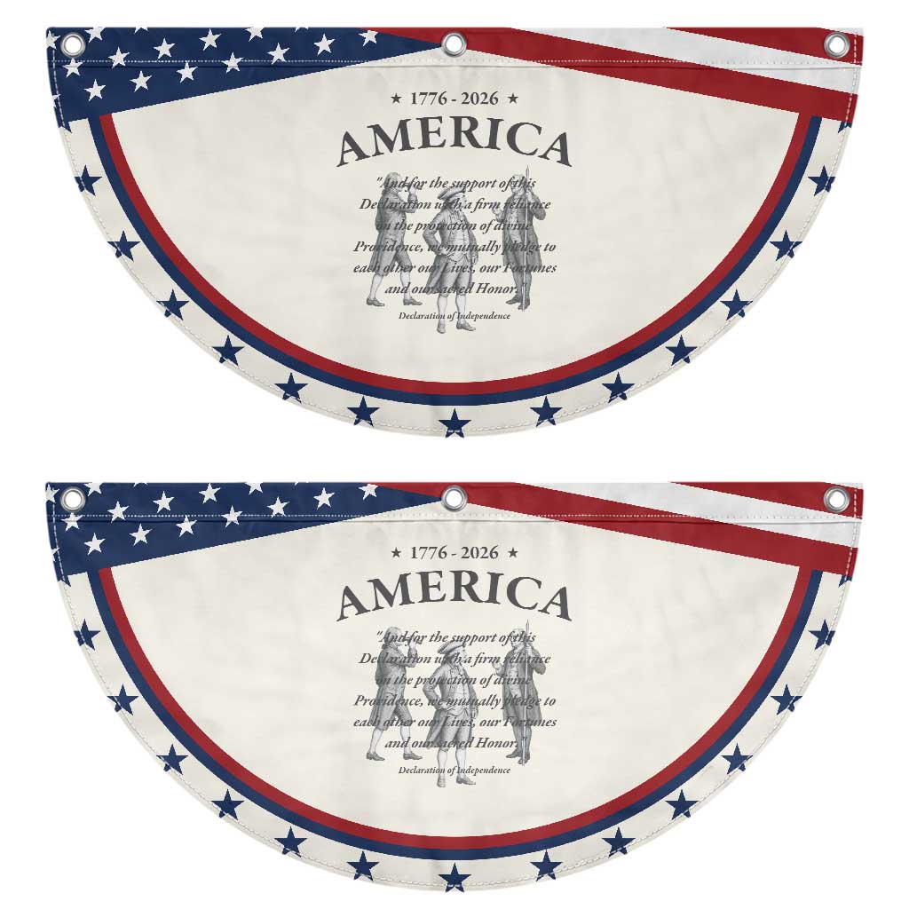 Declaration of Independence Sacred Honor Quote Graphic Patriotic Fan Flag Vintage 1776 to 2026 America History TS02 2pcs pack Classic Beige Print Your Wear