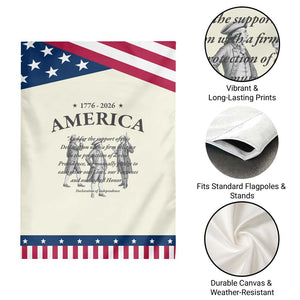 Declaration of Independence Sacred Honor Quote Graphic Patriotic Garden Flag Vintage 1776 to 2026 America History