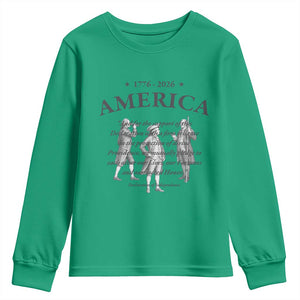 Declaration of Independence Sacred Honor Quote Graphic Youth Sweatshirt Vintage 1776 to 2026 America Patriotic History