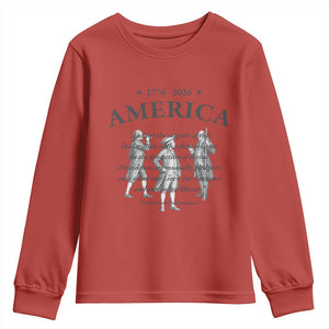 Declaration of Independence Sacred Honor Quote Graphic Youth Sweatshirt Vintage 1776 to 2026 America Patriotic History