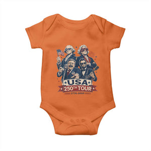 USA 250th Tour 2026 Founding Fathers Rock Concert Baby Onesie Funny Mount Rushmore Rock Stars Semiquincentennial