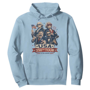 USA 250th Tour 2026 Founding Fathers Rock Concert Hoodie Funny Mount Rushmore Rock Stars Semiquincentennial