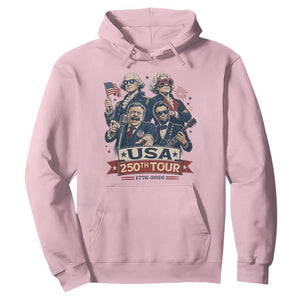 USA 250th Tour 2026 Founding Fathers Rock Concert Hoodie Funny Mount Rushmore Rock Stars Semiquincentennial