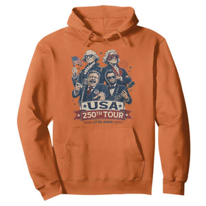 USA 250th Tour 2026 Founding Fathers Rock Concert Hoodie Funny Mount Rushmore Rock Stars Semiquincentennial