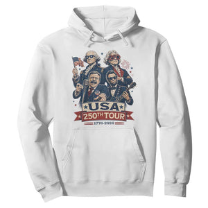 USA 250th Tour 2026 Founding Fathers Rock Concert Hoodie Funny Mount Rushmore Rock Stars Semiquincentennial