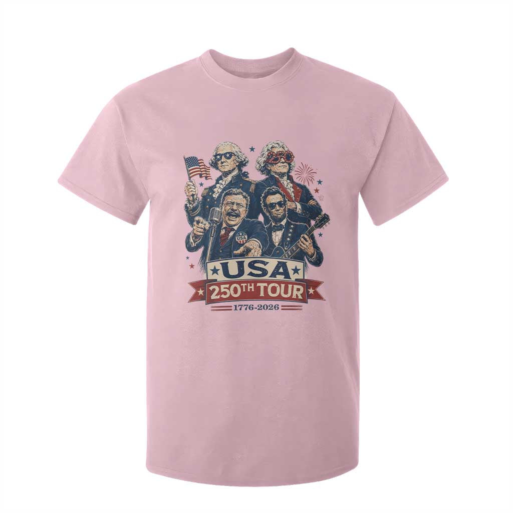 USA 250th Tour 2026 Founding Fathers Rock Concert T Shirt For Kid Funny Mount Rushmore Rock Stars Semiquincentennial