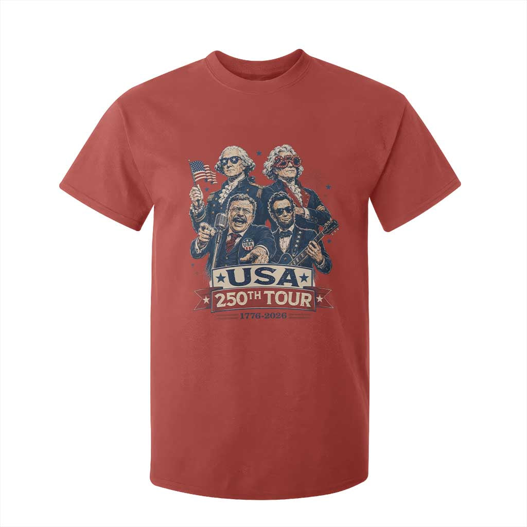 USA 250th Tour 2026 Founding Fathers Rock Concert T Shirt For Kid Funny Mount Rushmore Rock Stars Semiquincentennial