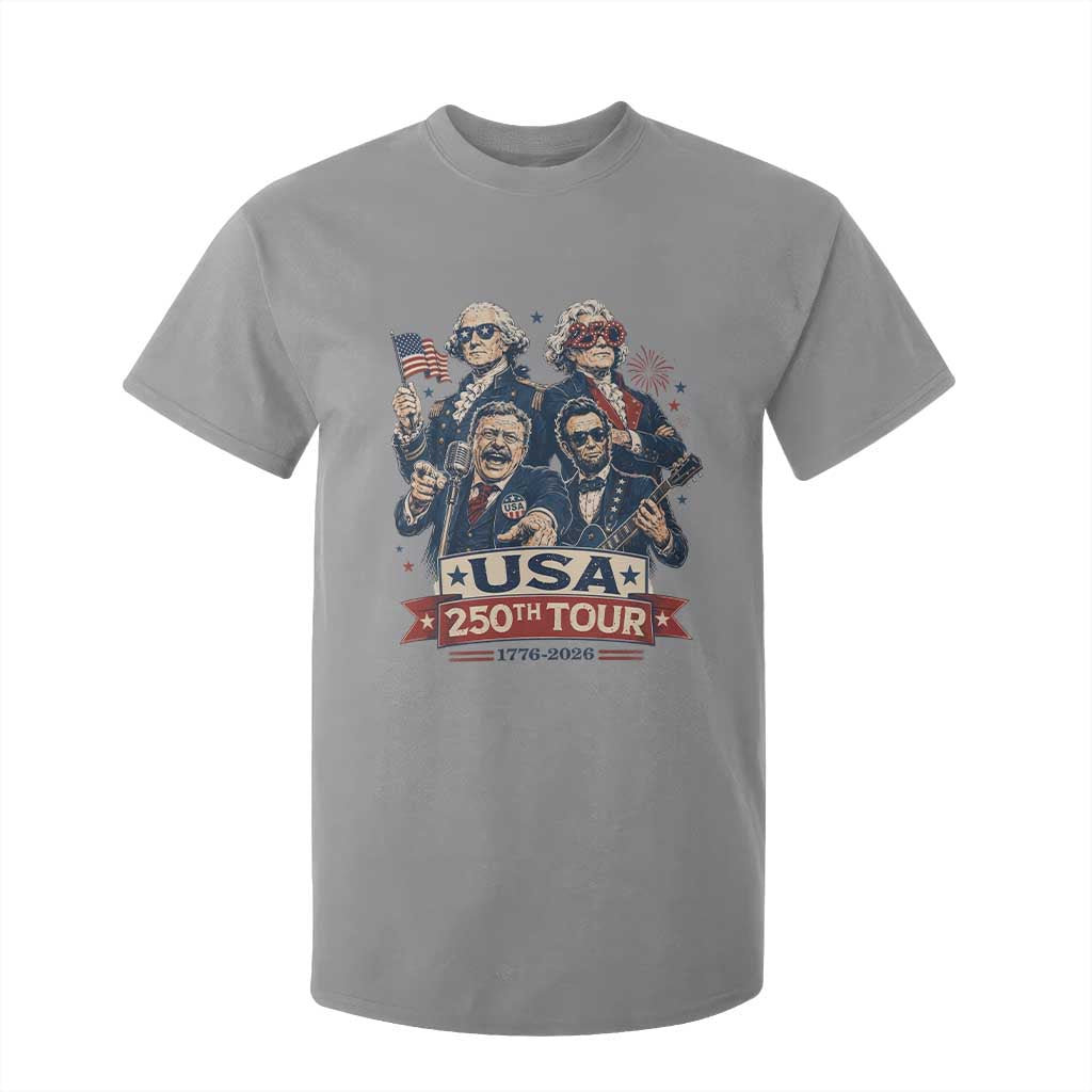 USA 250th Tour 2026 Founding Fathers Rock Concert T Shirt For Kid Funny Mount Rushmore Rock Stars Semiquincentennial