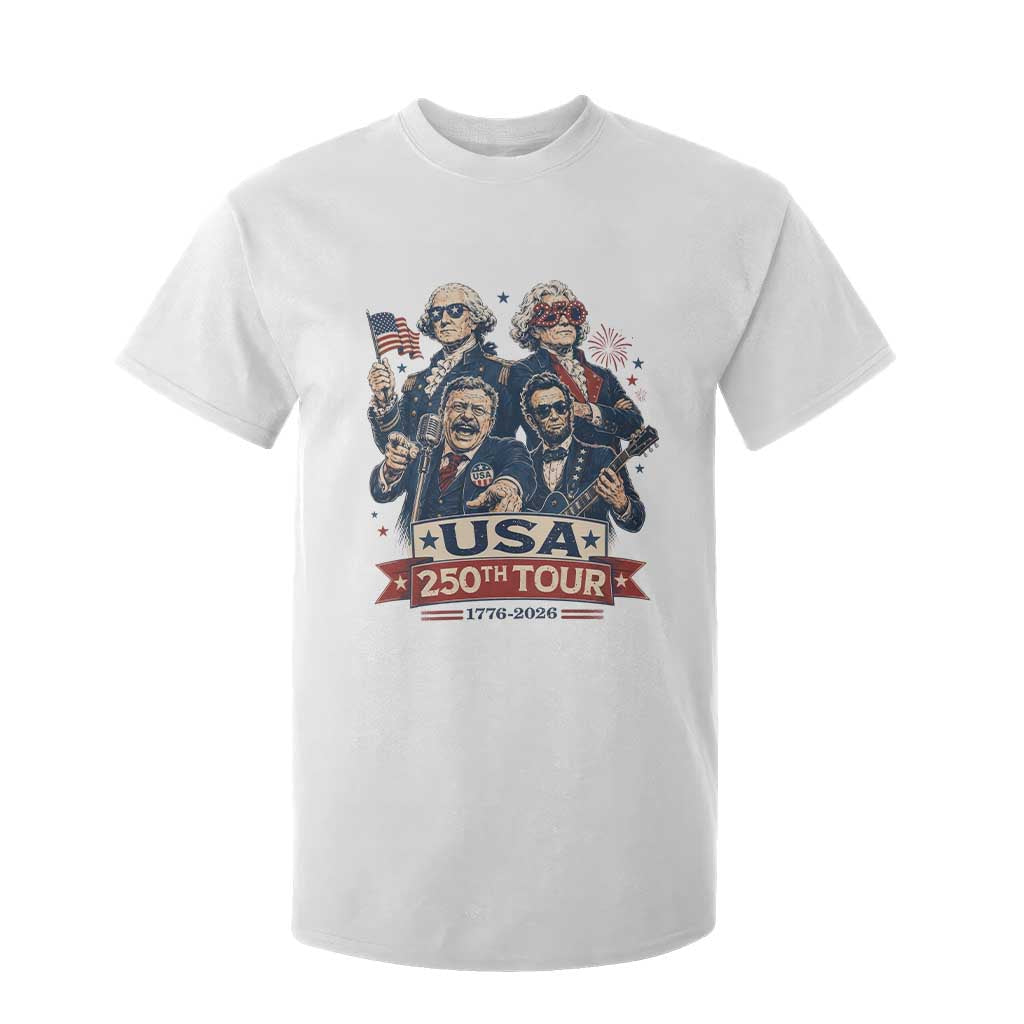 USA 250th Tour 2026 Founding Fathers Rock Concert T Shirt For Kid Funny Mount Rushmore Rock Stars Semiquincentennial