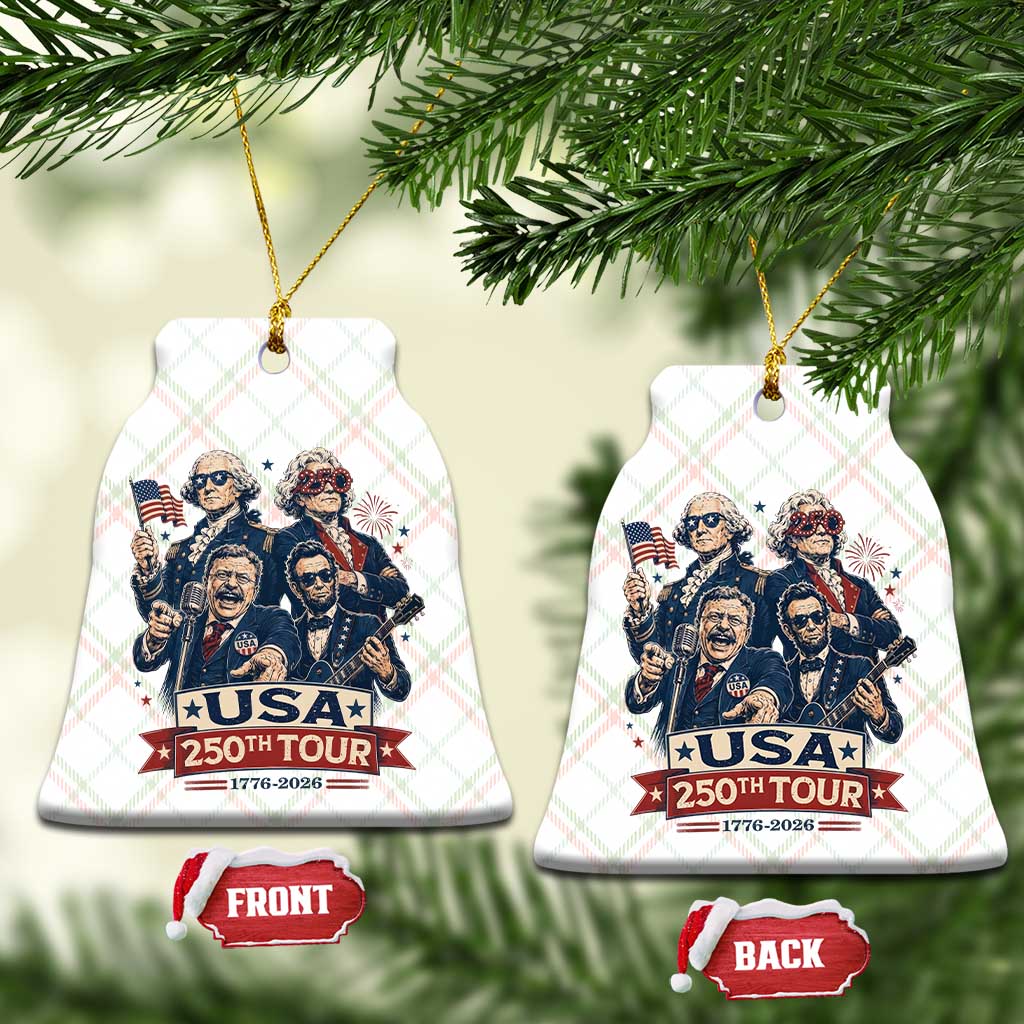 USA 250th Tour 2026 Founding Fathers Rock Concert Ceramic Ornament Funny Mount Rushmore Rock Stars Semiquincentennial