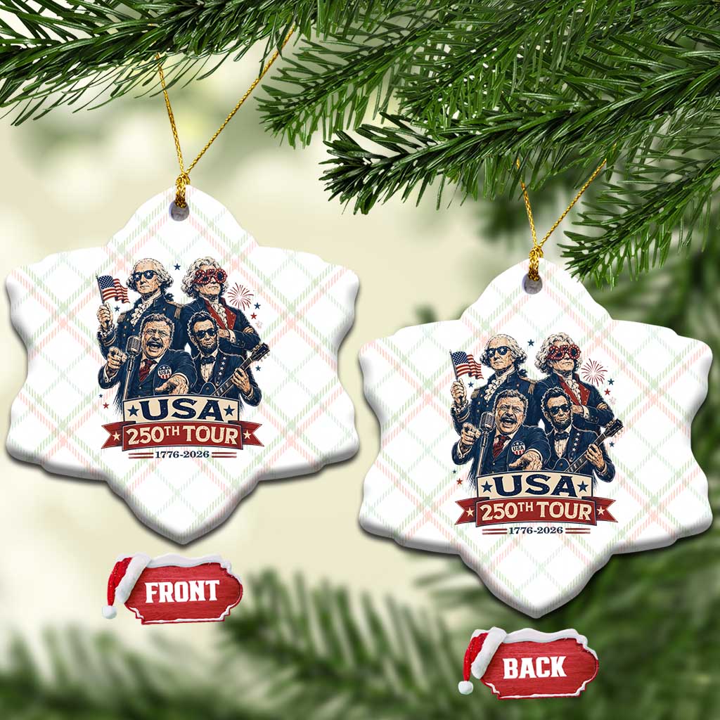 USA 250th Tour 2026 Founding Fathers Rock Concert Ceramic Ornament Funny Mount Rushmore Rock Stars Semiquincentennial