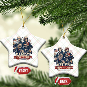 USA 250th Tour 2026 Founding Fathers Rock Concert Ceramic Ornament Funny Mount Rushmore Rock Stars Semiquincentennial