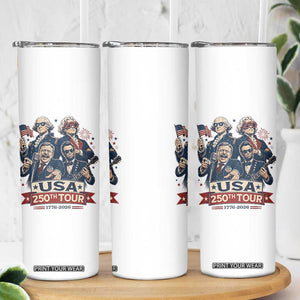 USA 250th Tour 2026 Founding Fathers Rock Concert Skinny Tumbler Funny Mount Rushmore Rock Stars Semiquincentennial