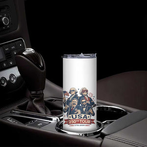 USA 250th Tour 2026 Founding Fathers Rock Concert Skinny Tumbler Funny Mount Rushmore Rock Stars Semiquincentennial