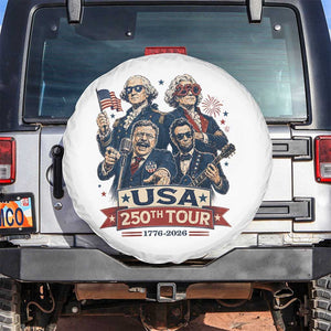 USA 250th Tour 2026 Founding Fathers Rock Concert Spare Tire Cover Funny Mount Rushmore Rock Stars Semiquincentennial