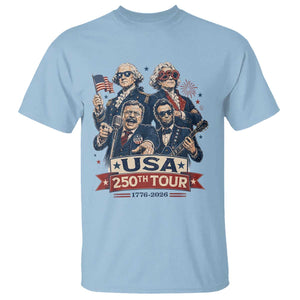 USA 250th Tour 2026 Founding Fathers Rock Concert T Shirt Funny Mount Rushmore Rock Stars Semiquincentennial