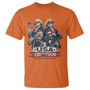 USA 250th Tour 2026 Founding Fathers Rock Concert T Shirt Funny Mount Rushmore Rock Stars Semiquincentennial