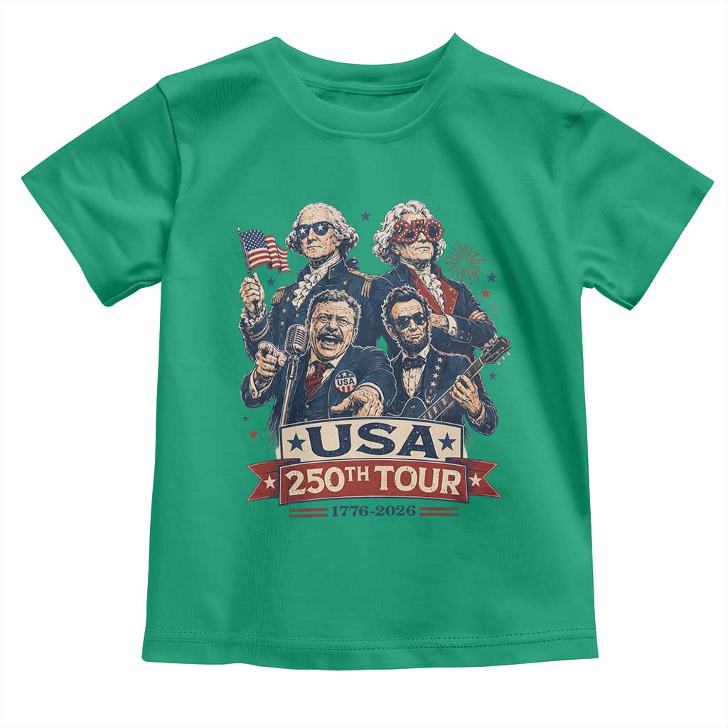 USA 250th Tour 2026 Founding Fathers Rock Concert Toddler T Shirt Funny Mount Rushmore Rock Stars Semiquincentennial