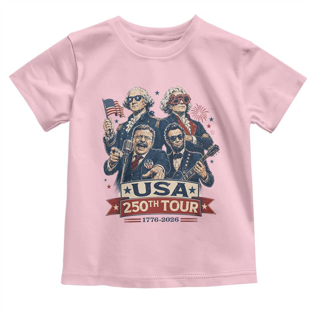 USA 250th Tour 2026 Founding Fathers Rock Concert Toddler T Shirt Funny Mount Rushmore Rock Stars Semiquincentennial