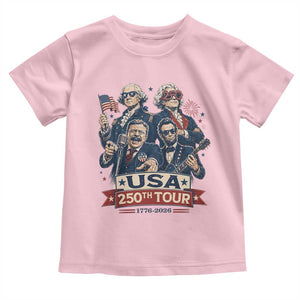 USA 250th Tour 2026 Founding Fathers Rock Concert Toddler T Shirt Funny Mount Rushmore Rock Stars Semiquincentennial