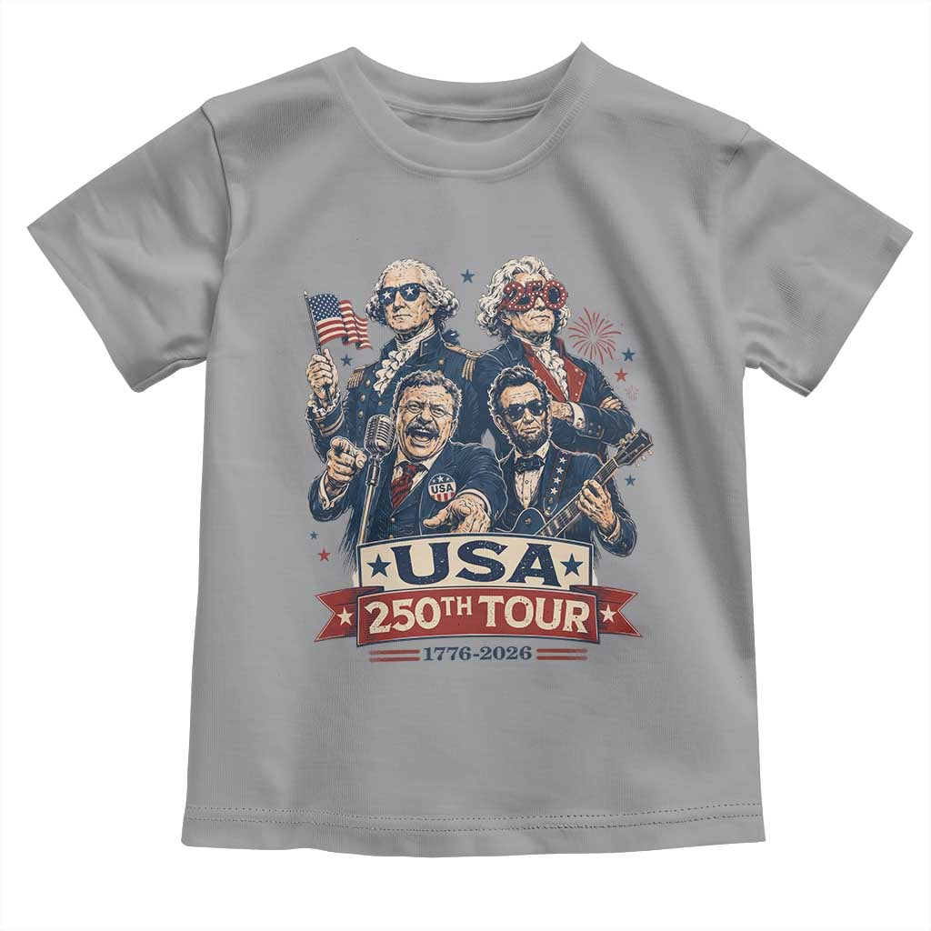 USA 250th Tour 2026 Founding Fathers Rock Concert Toddler T Shirt Funny Mount Rushmore Rock Stars Semiquincentennial