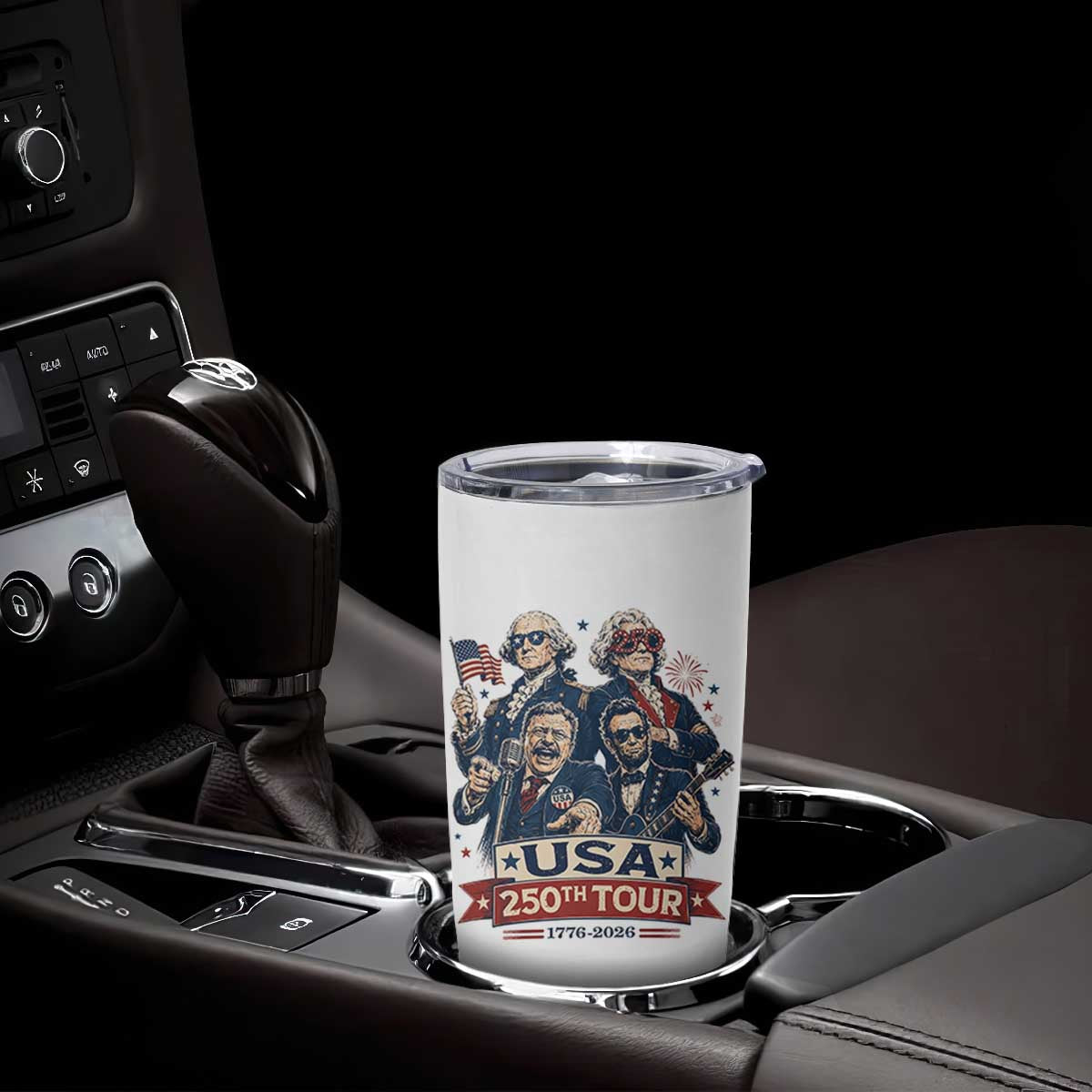 USA 250th Tour 2026 Founding Fathers Rock Concert Tumbler Cup Funny Mount Rushmore Rock Stars Semiquincentennial