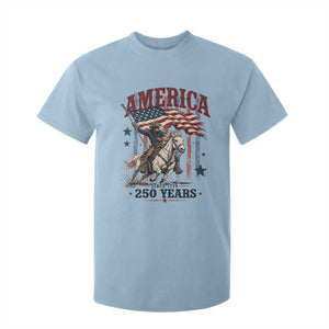 250 Years Since 1776 Cowboy on Horseback T Shirt For Kid Vintage Patriotic Western Style American Flag Semiquincentennial