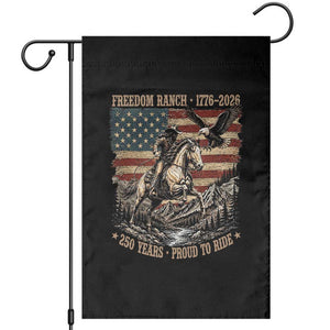 Vintage Cowboy and Soaring Eagle Freedom Ranch 1776 to 2026 Garden Flag Proud to Ride American Flag 250th Anniversary