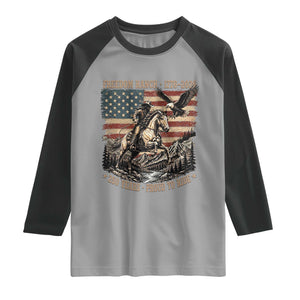 Vintage Cowboy and Soaring Eagle Freedom Ranch 1776 to 2026 Raglan Shirt Proud to Ride American Flag 250th Anniversary