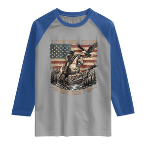 Vintage Cowboy and Soaring Eagle Freedom Ranch 1776 to 2026 Raglan Shirt Proud to Ride American Flag 250th Anniversary