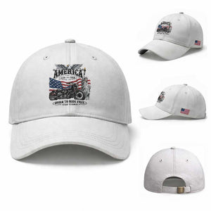 America Born to Ride Free 250 Years Biker Baseball Cap American Flag Chopper Motorcycle Statue of Liberty 1776 to 2026 Semiquincentennial