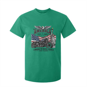 America Born to Ride Free 250 Years Biker T Shirt For Kid American Flag Chopper Motorcycle Statue of Liberty 1776 to 2026 Semiquincentennial