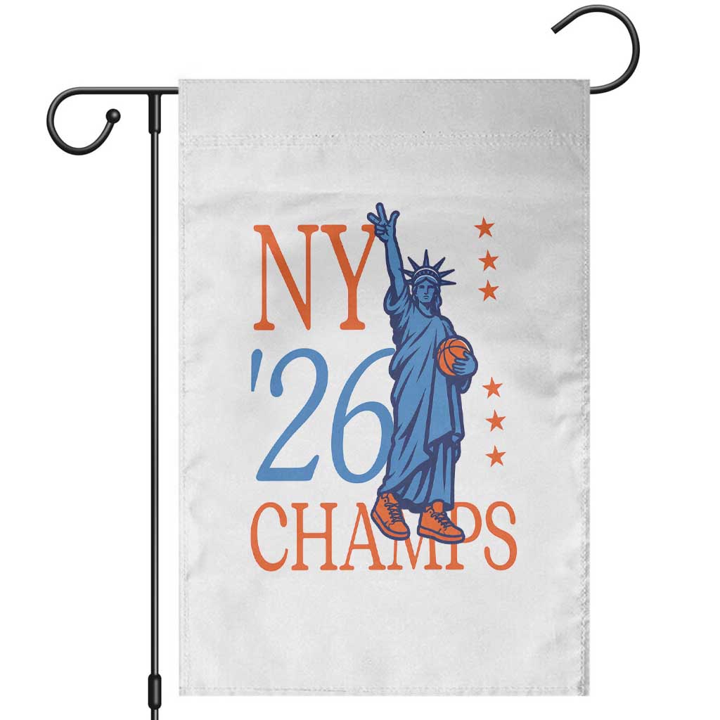 New York 2026 Pride Statue of Liberty Holding Basketball Graphic Garden Flag Retro NY 26 Champs Sports Fans