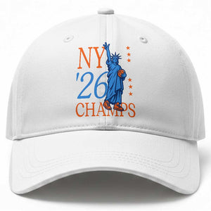 New York 2026 Pride Statue of Liberty Holding Basketball Graphic Baseball Cap Retro NY 26 Champs Sports Fans