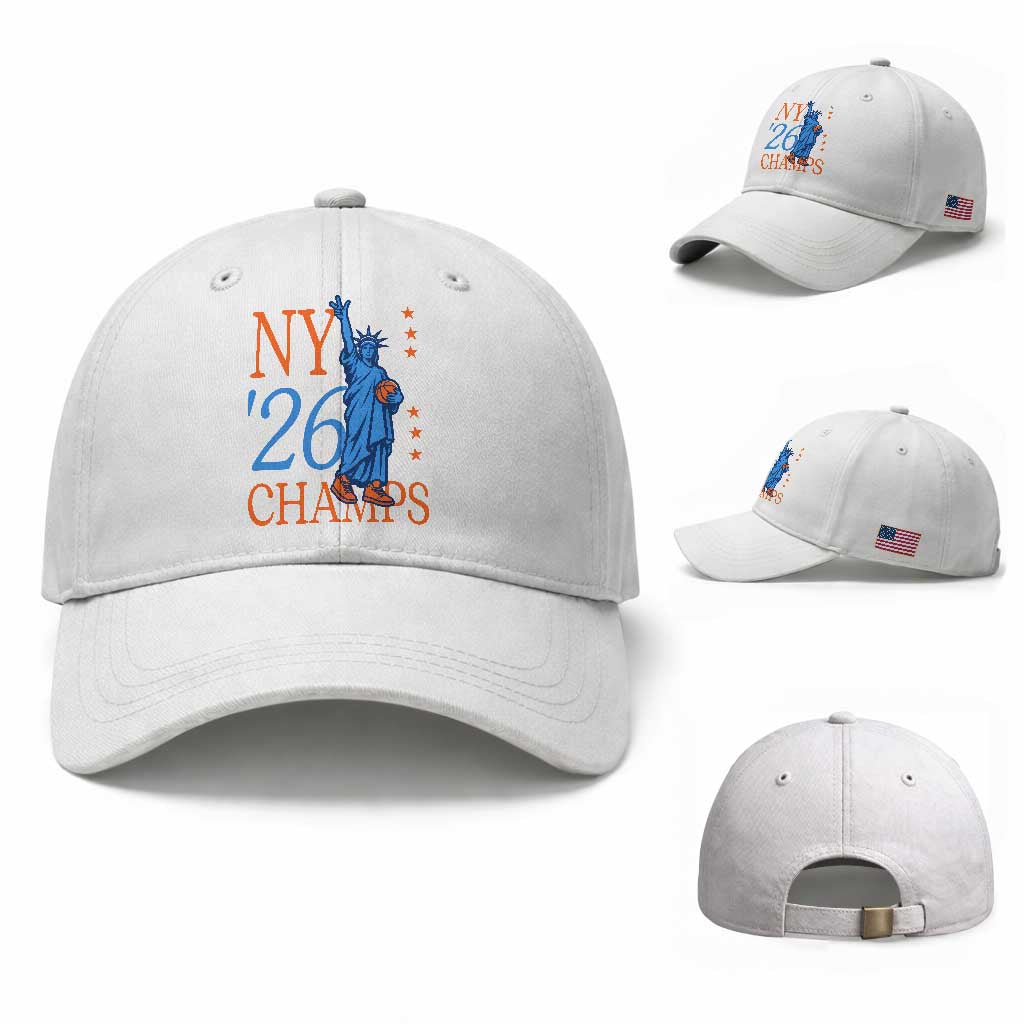 New York 2026 Pride Statue of Liberty Holding Basketball Graphic Baseball Cap Retro NY 26 Champs Sports Fans