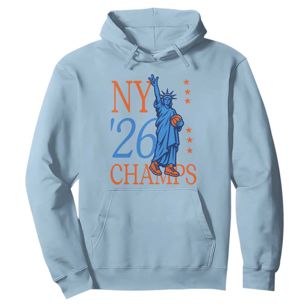 New York 2026 Pride Statue of Liberty Holding Basketball Graphic Hoodie Retro NY 26 Champs Sports Fans