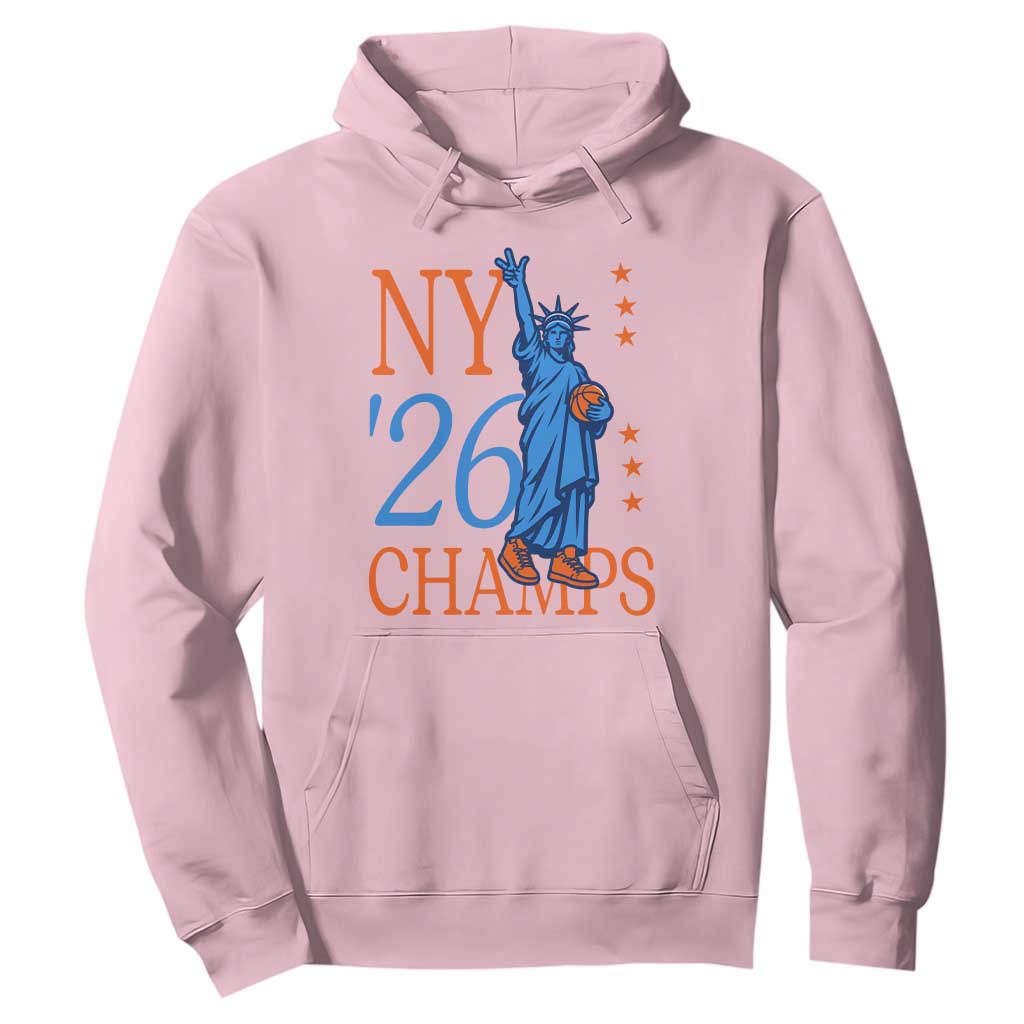 New York 2026 Pride Statue of Liberty Holding Basketball Graphic Hoodie Retro NY 26 Champs Sports Fans