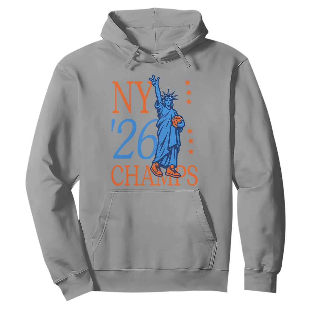 New York 2026 Pride Statue of Liberty Holding Basketball Graphic Hoodie Retro NY 26 Champs Sports Fans