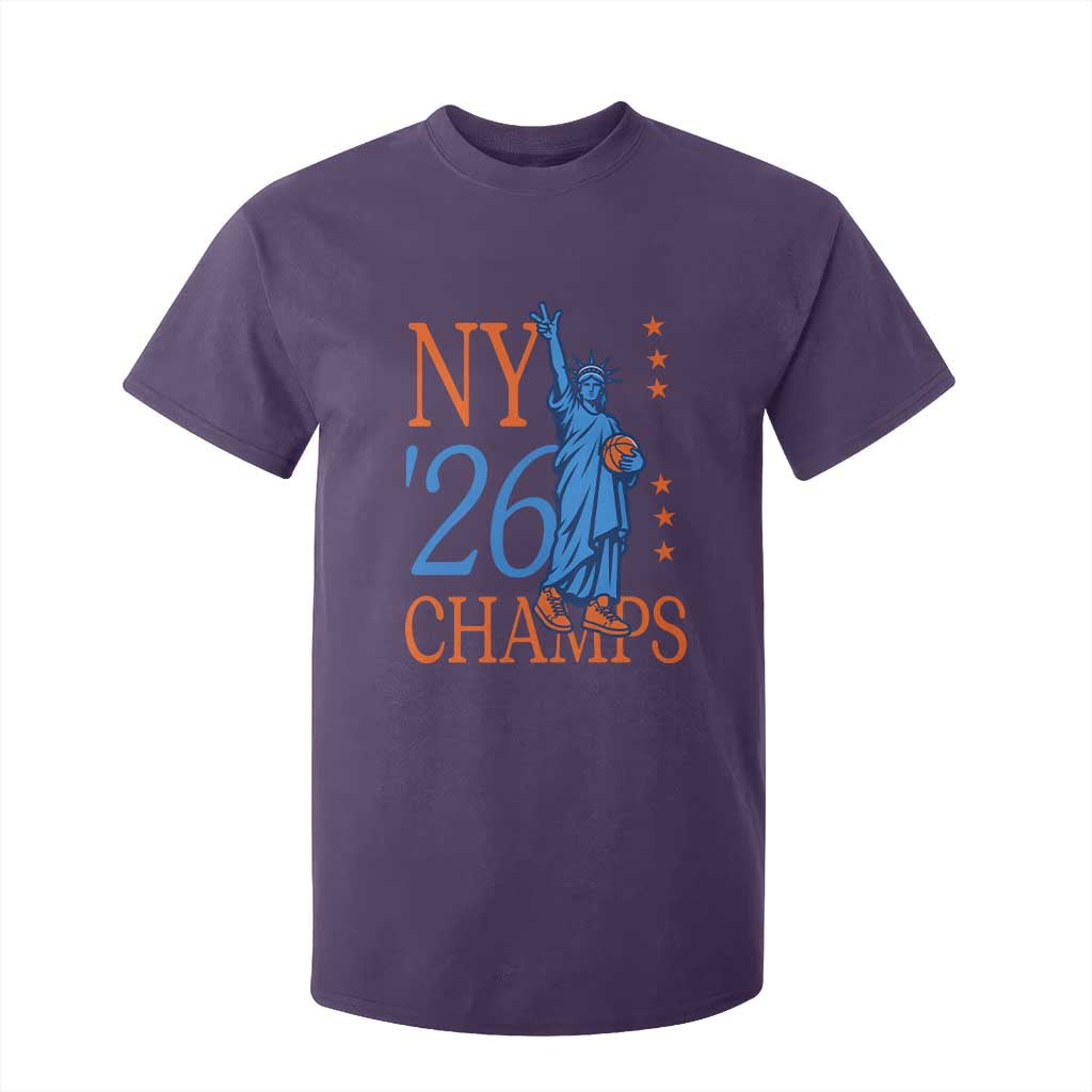 New York 2026 Pride Statue of Liberty Holding Basketball Graphic T Shirt For Kid Retro NY 26 Champs Sports Fans